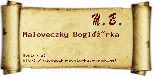 Maloveczky Boglárka névjegykártya